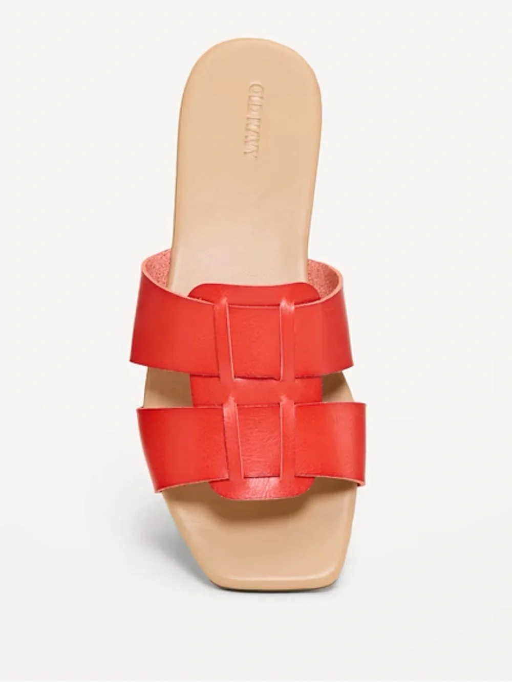 Old Navy Red Faux-Leather Slide Sandals SZ. 9, NWT